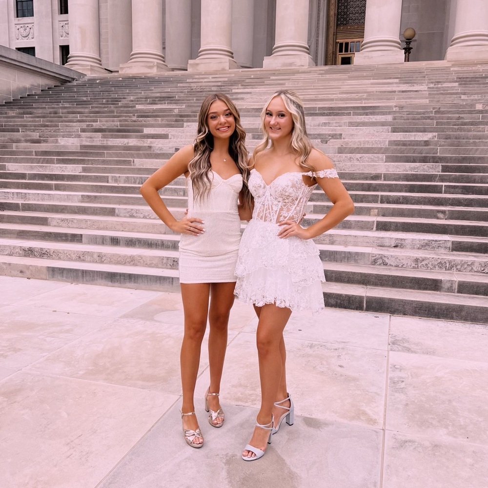 Oh Polly White and Cream Lace Prom Dresses